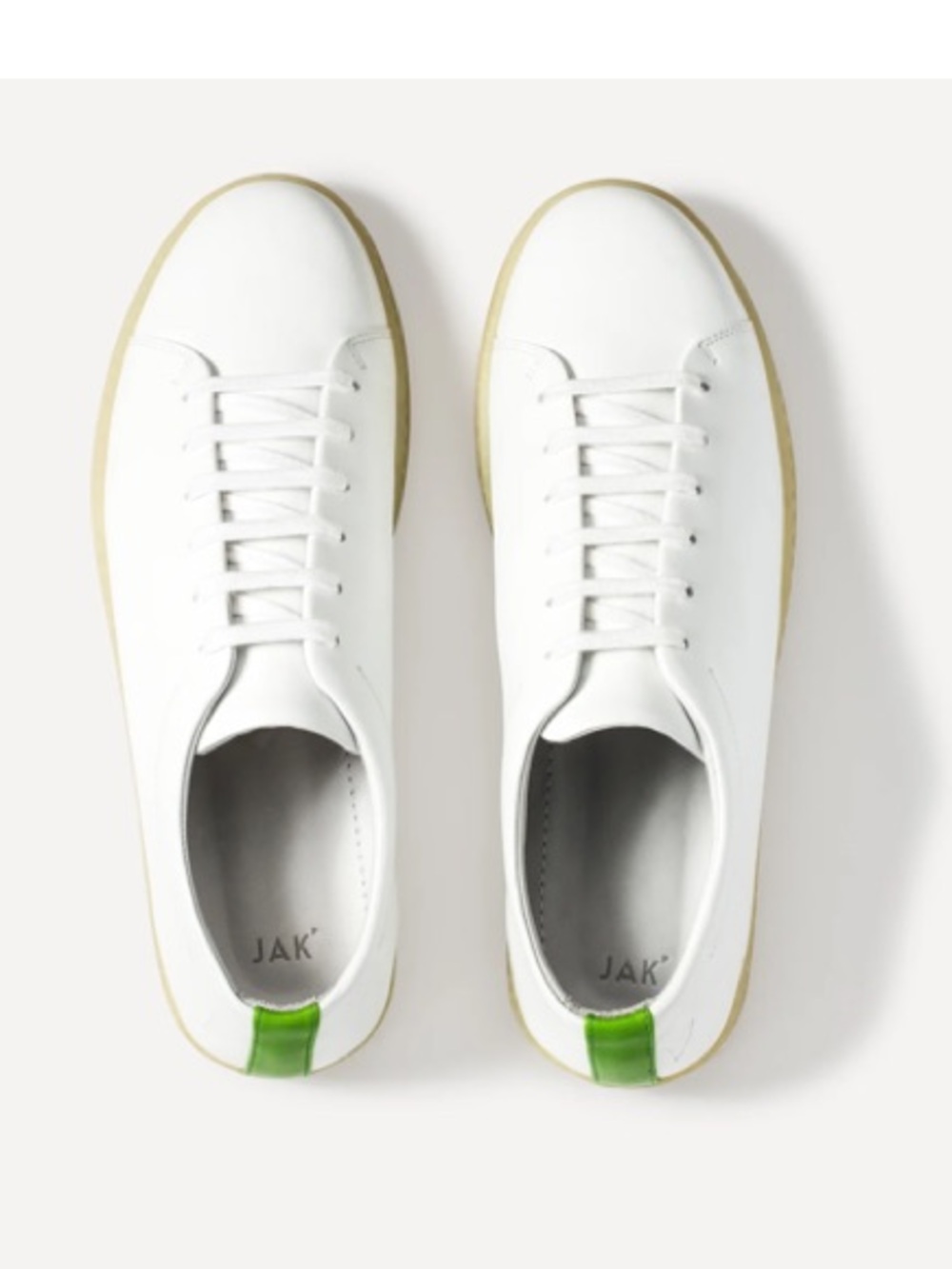 Jak Men’s Royal Lite Mint Leather Luxury White low top Sneakers 41 EU 8.5 US